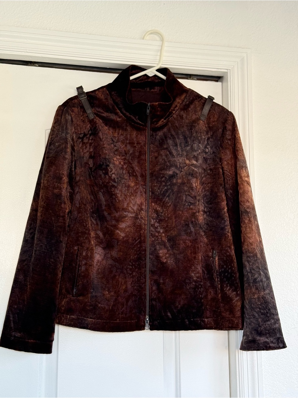 Joseph Ribkoff Brown Suede-Look Zip Jacket